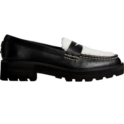 Sperry Chunky Penny Black Fuzzy Sts88881 Men's