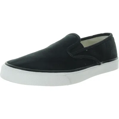 Sperry Cloud Slip On Mens Laceless Canvas Slip-on Shoes In Black