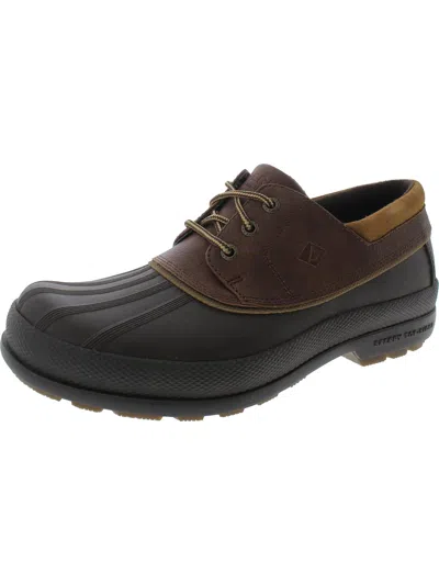 Sperry Cold Bay 3-eye Mens Faux Leather Non-marking Work And Safety Shoes In Black