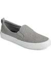 Sperry Crest Top-sider Twin Gore Womens Twill Memory Foam Slip-on Sneakers In Grey