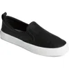 Sperry Crest Twin Gore Womens Perforated Leather Casual And Fashion Sneakers In Black