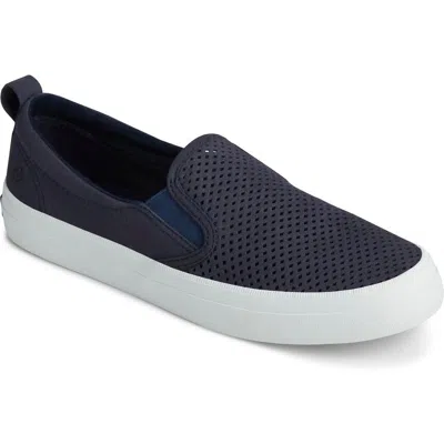 Sperry Crest Twin Gore Womens Suede Slip On Casual And Fashion Sneakers In Multi