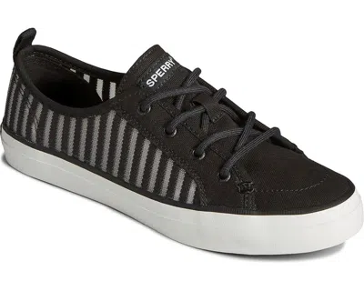 Sperry Crest Vibe Seasonal Sts89170 Sneakers Women 7 Black Striped Shoes Zpo3210