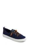 Sperry Crest Vibe Womens Canvas Memory Foam Slip-on Sneakers In Navy