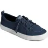Sperry Crest Vibe Sts88485 Sneakers Womens Navy Leather Slip On Shoes Gal1123 In Blue