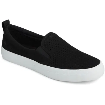 SPERRY CREST WOMENS PERFORATED LACELESS SLIP-ON SNEAKERS