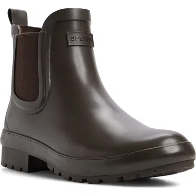 Sperry Drizzle Waterproof Chelsea Rain Boot In Brown