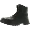 Sperry Duck Float Mens Leather Faux Fur Rain Boots In Black