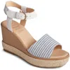 Sperry Fairwater Womens Leather Striped Wedge Sandals In Animal Print