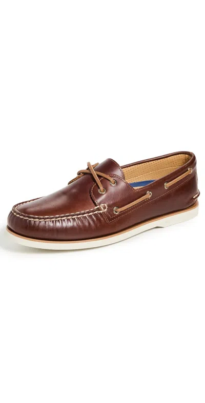 Sperry Gold Cup Authentic Original 2 Eye Boat Shoes Medium Beige In Animal Print