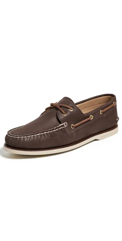 Sperry Gold Cup Authentic Original 2 Eye Nubuck Boat Shoes Brown