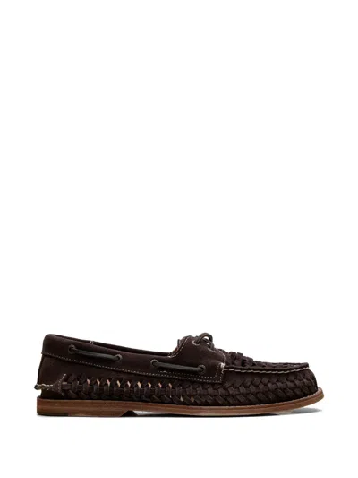 Sperry Gold Cup Woven Boat Shoes In Brown