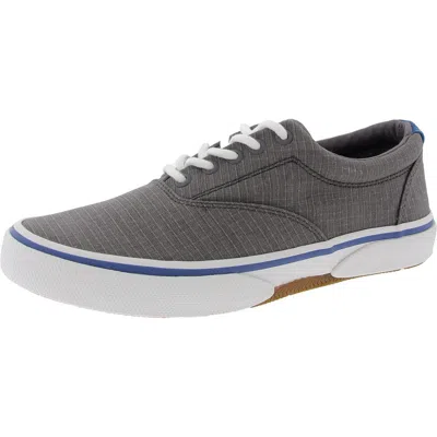 Sperry Halyard Cvo Mens Pattern Man Made Boat Shoes In Grey