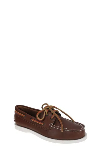 Sperry Kids' Authentic Original™ 2-eye Leather Boat Shoe In Brown