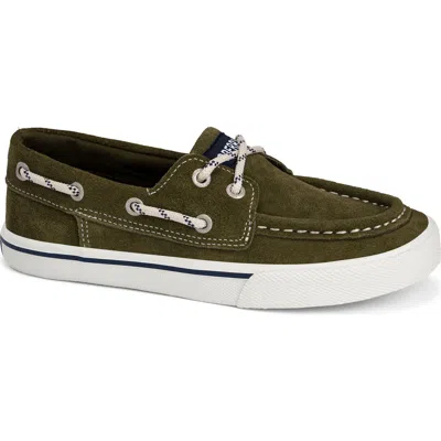 Sperry Kids' Bahama Suede Boat Shoe In Green