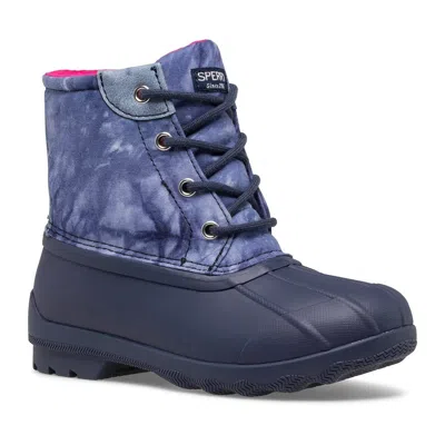 Sperry Kids  Top-sider Scl165398 Navy Round Toe Ankle Duck Boots Jobb1109 In Blue