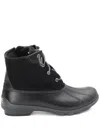 Sperry Lace-up Rain Boots In Black