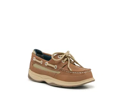 Sperry Lanyard Boat Shoe Kids' In Dark Tan Leather
