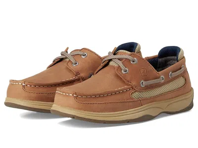 Sperry Lanyard (little Kid/big Kid) Boy's Shoes Dark Tan/navy : 12.5 Little Kid M, Leather In Brown