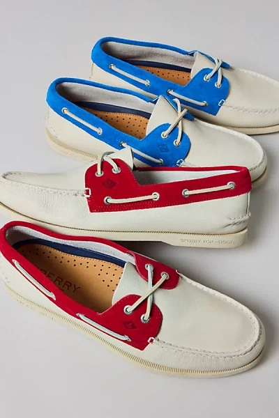 Sperry Men's Authentic Original Colorblock Boat Shoe In Red/rouge, Men's At Urban Outfitters