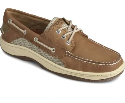 Sperry Men's Billfish 3-eye Wide Leather Shoe In Dark Tan In Multi
