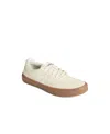 Sperry Men's Crossjack Court Textile Sneaker In Canvas Bone