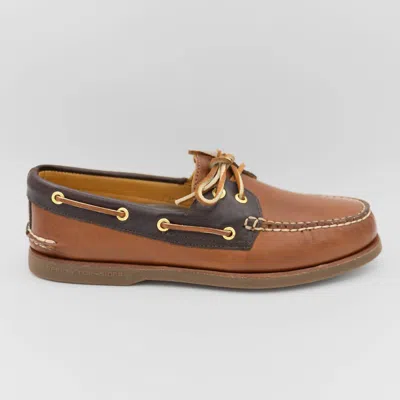 Sperry Men's Gold A/o 2 Eye Boat Shoe In Tan/ Brown