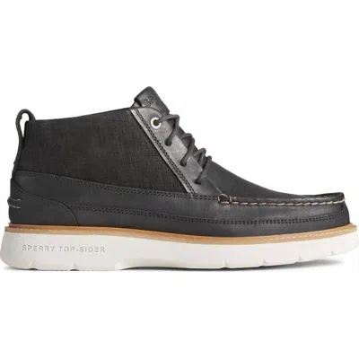 Sperry Men's Plushwave Chukka High Top Shoe In Black In Gray