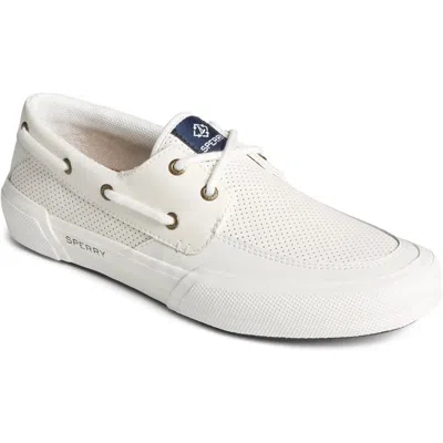 Sperry Men's  Seacycled Soletide 2-eye White Perofrated Boat Shoe Zogg2487