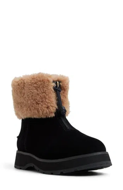 Sperry Newbury Zip Genuine Shearling Trim Boot In Black