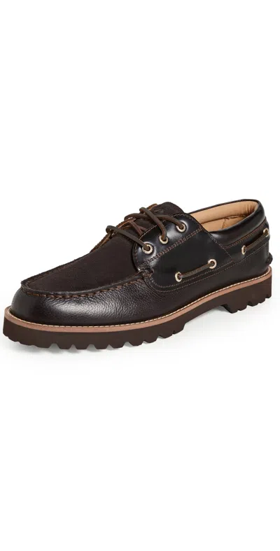 Sperry Newton 3 Eye Lug Boat Shoes Dark Brown