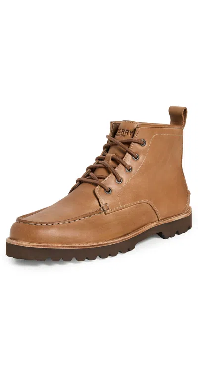 Sperry Newton Apron Toe Boots Tan In Multi