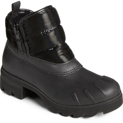 Sperry Noir Womens Solid Leather Winter & Snow Boots In Black