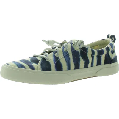 Sperry Pier Wave Ltt Womens Memory Foam Canvas Boat Shoes In Multi