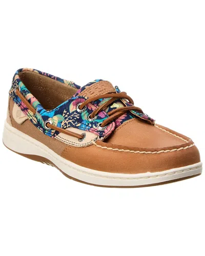 Sperry Rosefish Whimsical Canvas & Leather Boat Shoe In Brown