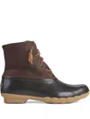 Sperry Women's Saltwater Duck Boot In Tan/dark Brown In Black