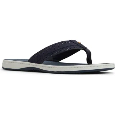 Sperry Seafish 3 Perforated Flip Flop In Blue