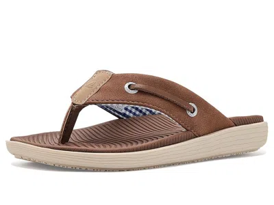 Sperry Seafish Flip Flop Sandals (little Kid/big Kid) Boy's Shoes Honey Carmel : 11 Little Kid M, Synthetic In Brown