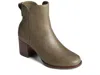 Sperry Seaport Sts88967 Boots Women's Olive Leather Block Heel Jobb1115 In Green