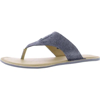 Sperry Seaport Thong Womens Leather Flip-flop Thong Sandals In Blue
