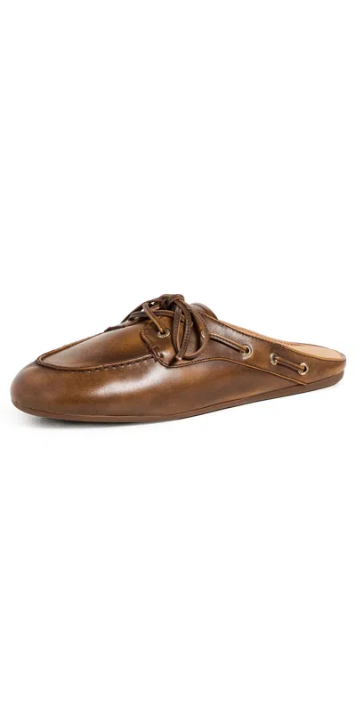 Sperry Slimboat Mules Brown In Multi