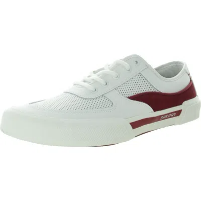 Sperry Soletide Mens Perforated Leather Casual And Fashion Sneakers In Multi