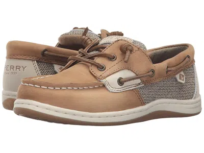 Sperry Songfish (little Kid/big Kid) Girl's Shoes Linen/oat : 1 Little Kid M, Leather/textile