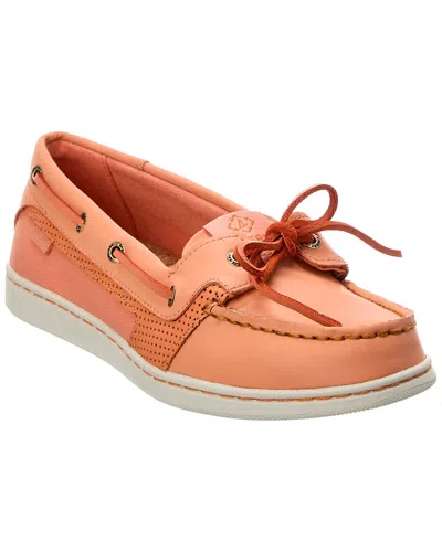 Sperry Starfish Eco Perf Leather Boat Shoe In Orange