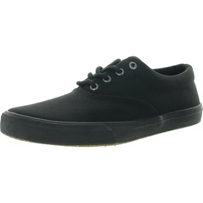Sperry Striper Cvo Mens Lace-up Canvas Casual And Fashion Sneakers In Black