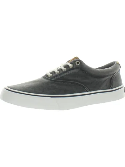 Sperry Striper Ii Cvo Mens Canvas Lace Up Casual Sneakers In Grey