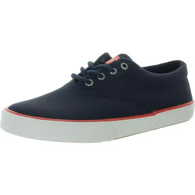 Sperry Striper Ii Mens Lace-up Canvas Casual And Fashion Sneakers In Blue
