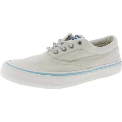 Sperry Striper Ii Mens Lace-up Man Made Boat Shoes In White