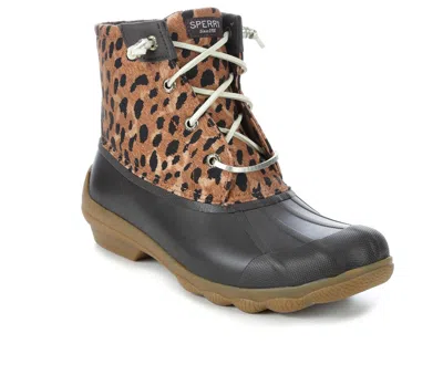 Sperry Syren Gulf Sts86757 Womens Brown Leopard Rain Duck Boots Jobb1383