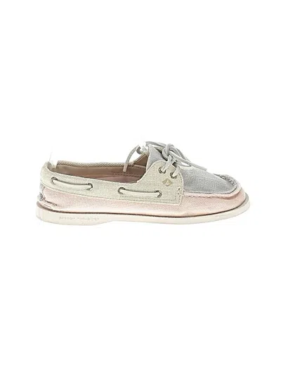 Pre-owned Sperry Top-sider® Flats Gray Metallic Pattern Shoes